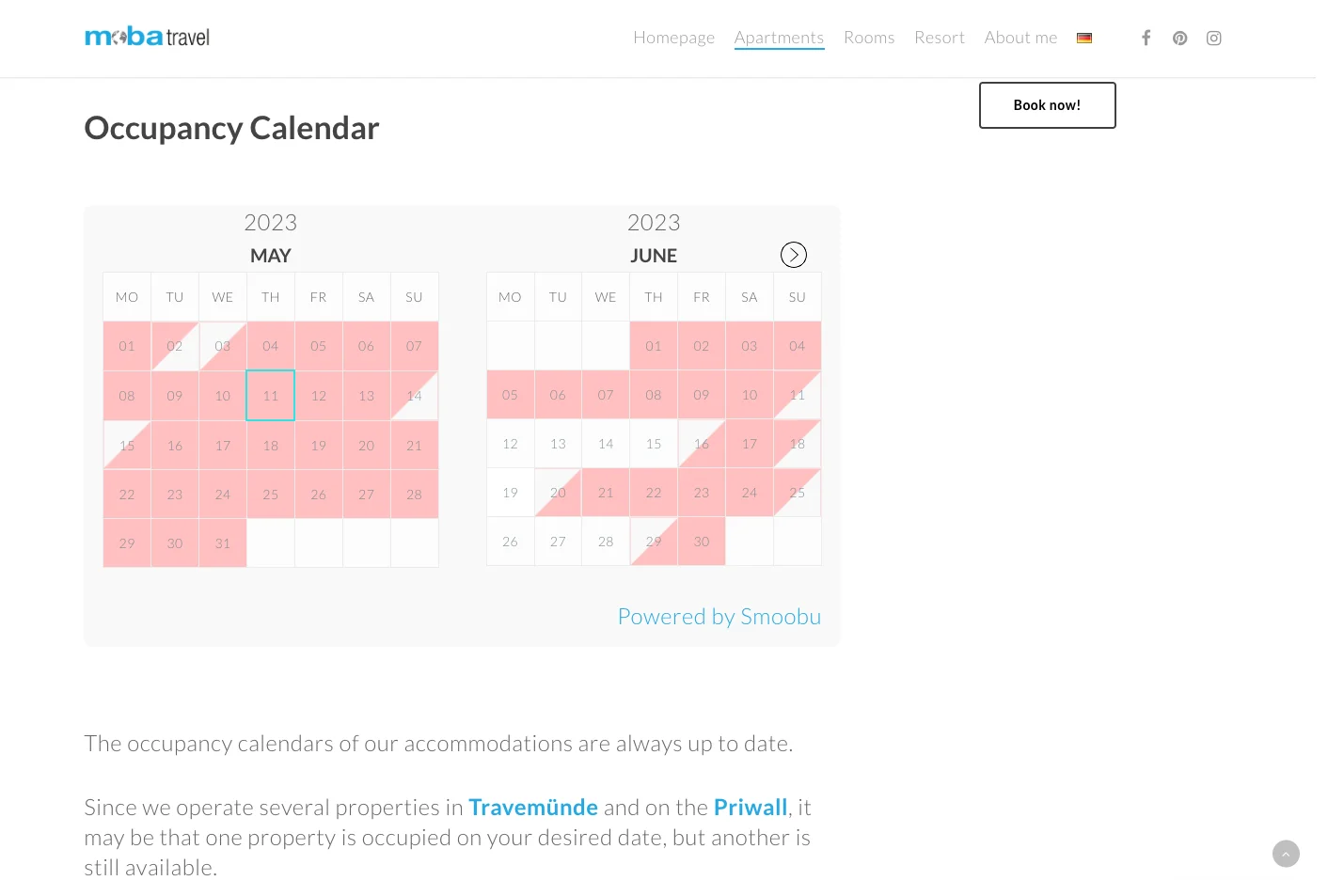 Tutorial: Integrating smoobu calendar with Wordpress