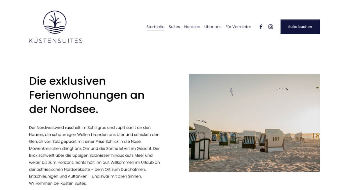 Squarespace Bespiel 3 - Ferienwohnungen Küsten Suites