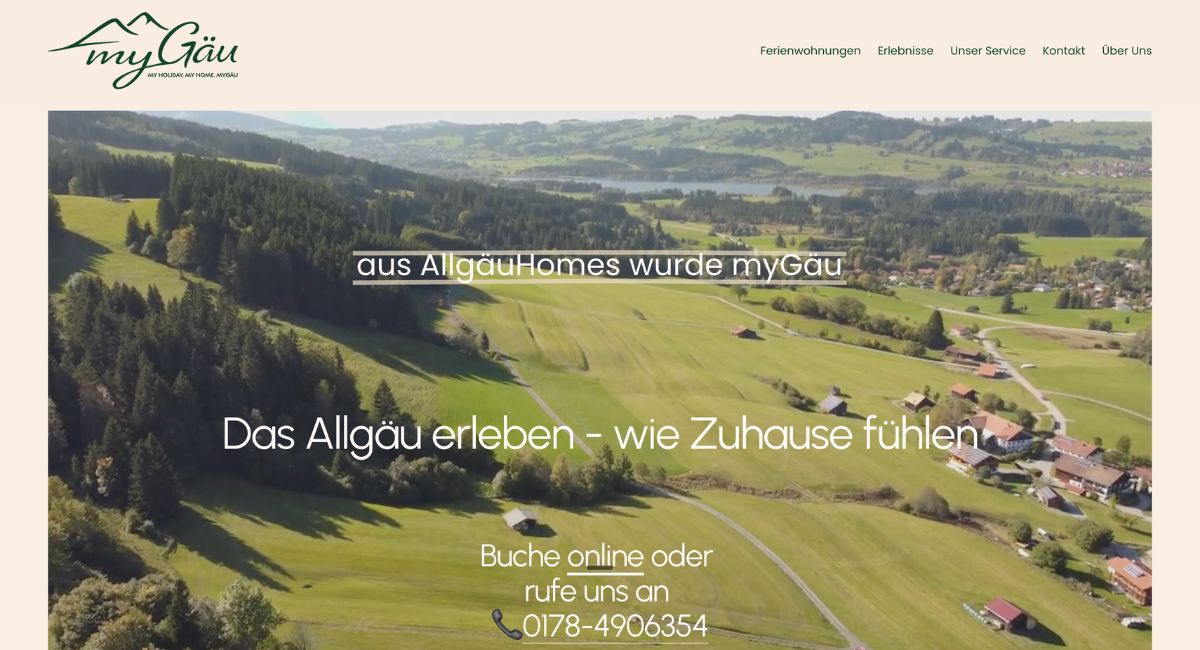 Ferienvermietungsagentur Website Beispiel Squarespace Baukasten