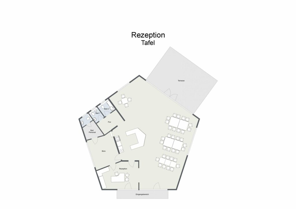Rezeption mit Tafel Layout - für Gruppenurlaub