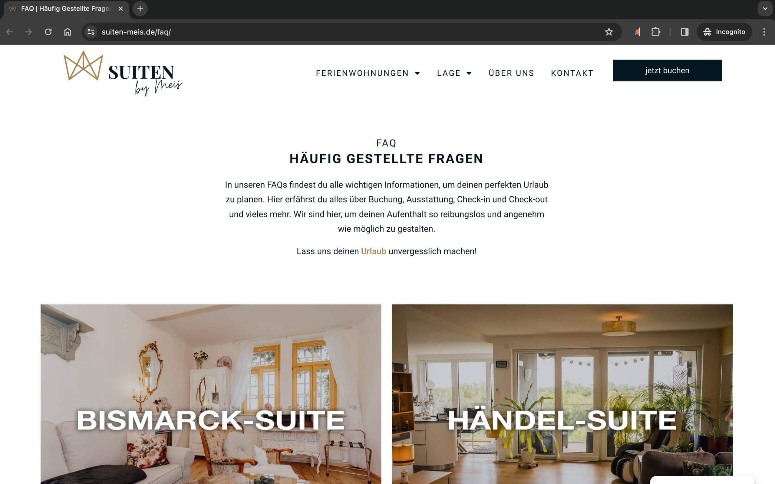 FAQ Beispiel - Vermieter Website