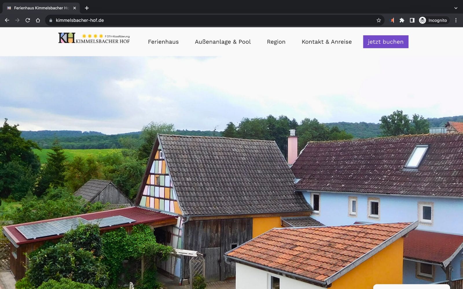 Ferienhaus Bayern Beispiel WordPress mit Elementor