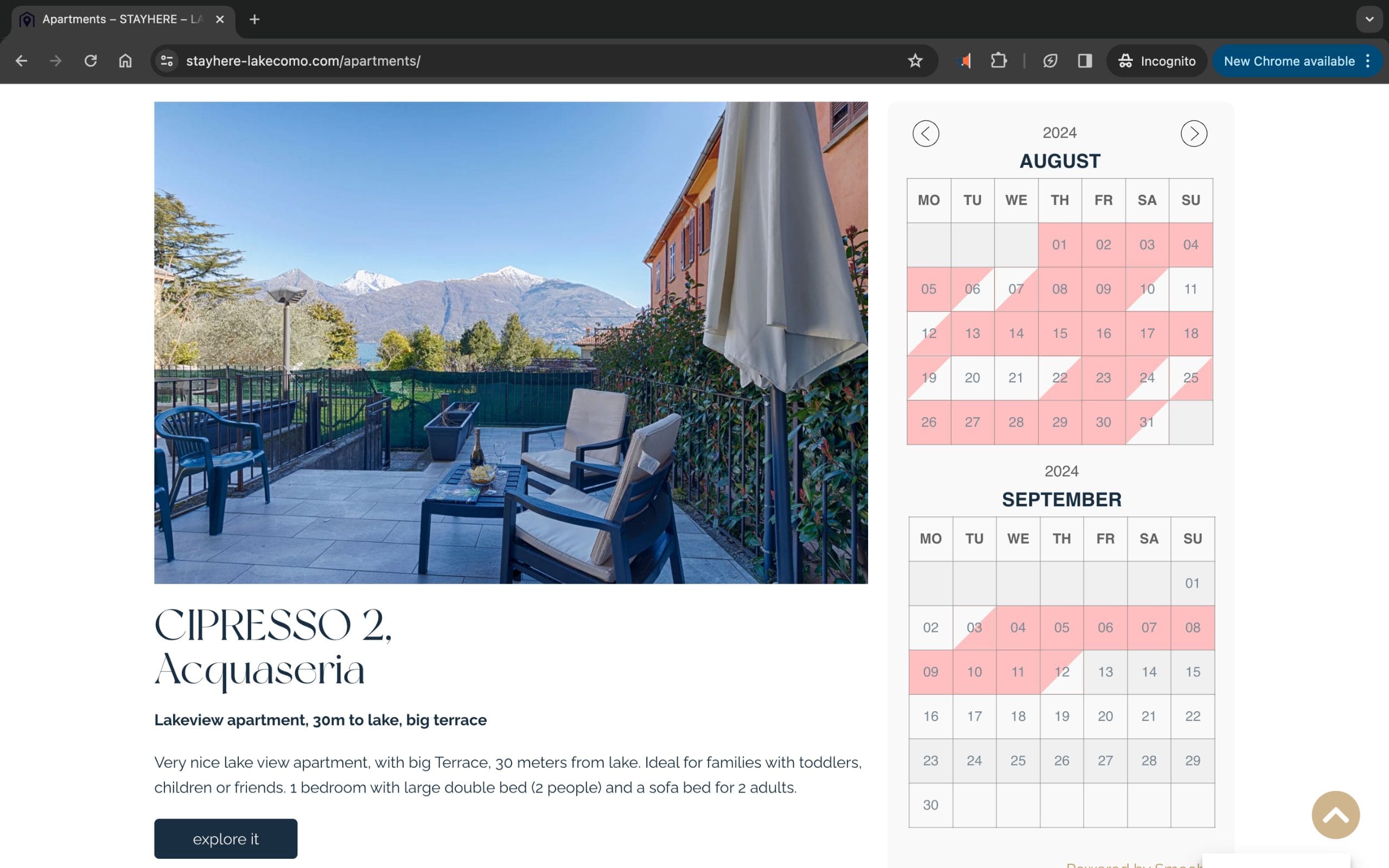Wordpress Ferienwohnung Beispiel mit Smoobu Belegungskalender
