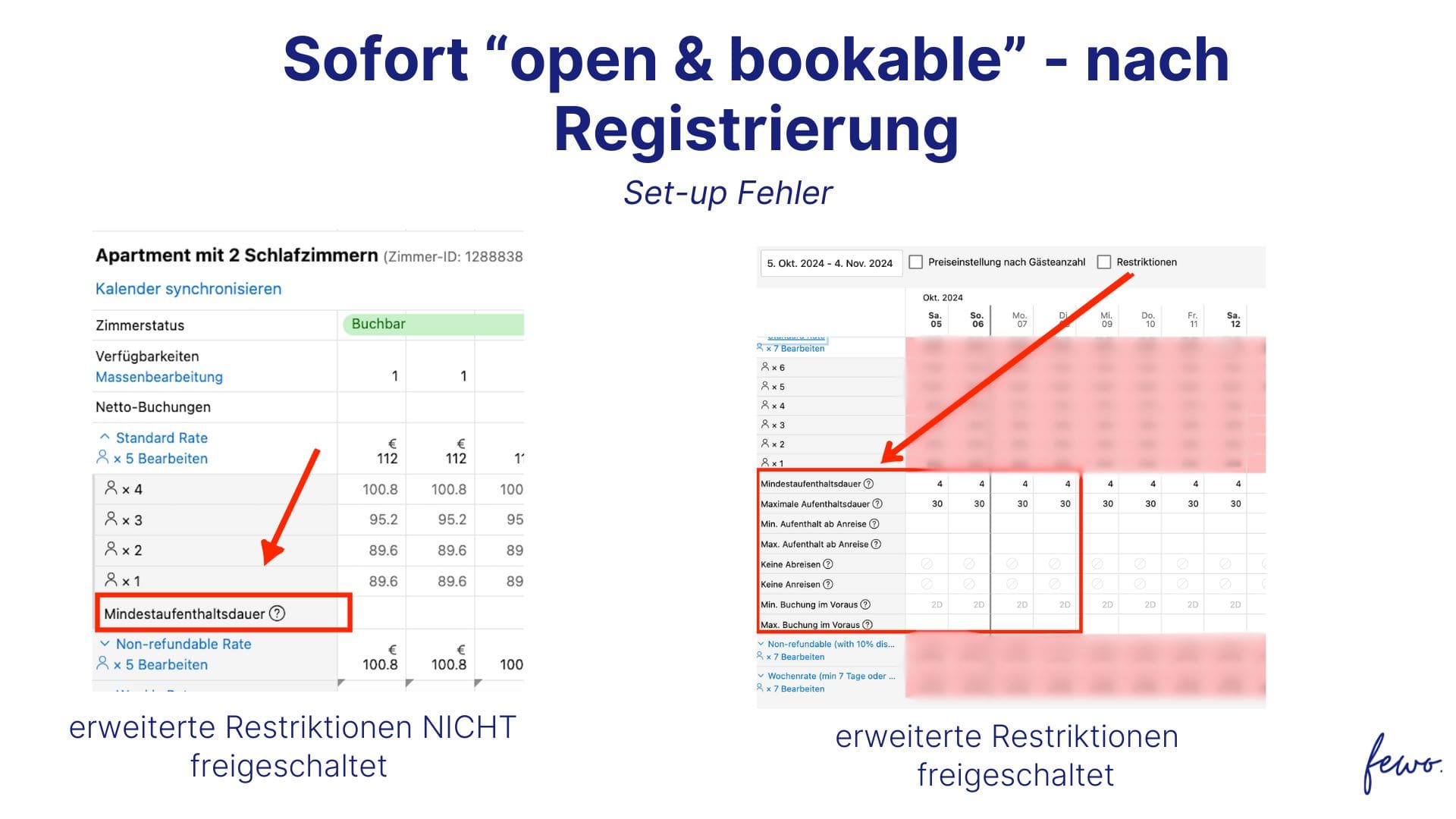 Ein Booking.com Extranet Crashkurs - erweiterte Restriktionen freischalten lassen