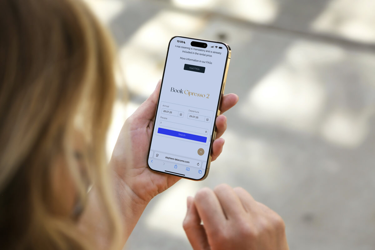 Mobile Buchungsmaske für Ferienwohnung Cipresso 2 auf dem Smartphone