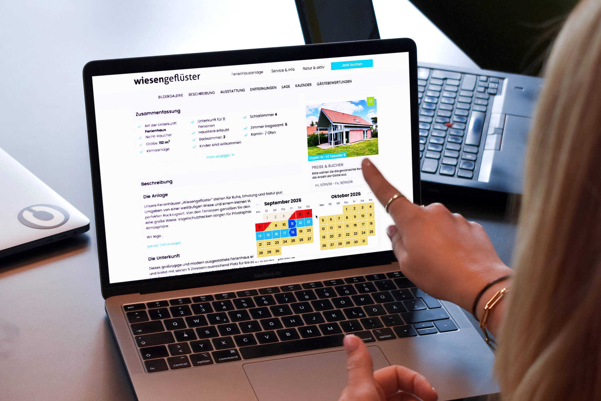 vOffice Buchungsstrecke für Ferienwohnungen auf einer Wordpress Webseite